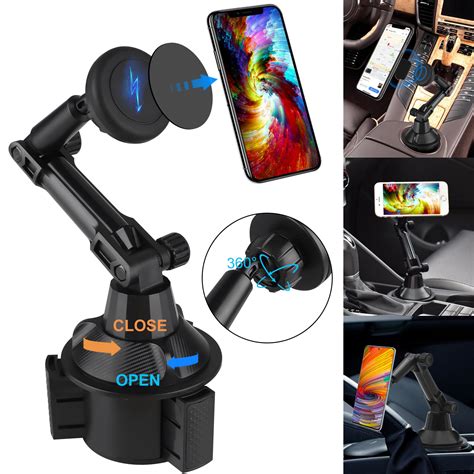 ARKON Car Cup Holder Phone and Midsize Tablet Mount for iPhone Xs XR 8 7 Plus Galaxy Tab Retail Black (XLRM023)