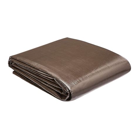 AmazonCommercial Multi Purpose Waterproof Poly Tarp Cover, 12 X 24 FT, 10MIL Thick, Brown/Silver, 4-Pack