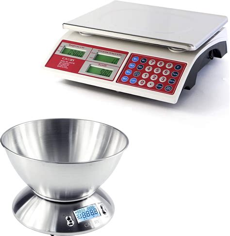 CAMRY Digital Commercial Price Scale 66lb / 30kg for Food Meat Fruit Produce with Green Backlight LCD Display Stainless Steel Platform Battery Included Not for Trade