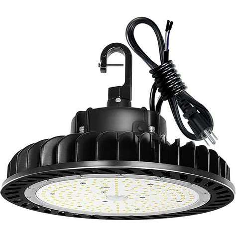 CPROSP UFO High Bay Light LED 150W 1~10V Dimmable 5000K 20000lm, with US Plug, IP66 Waterproof, for Commercial Warehouse/Workshop/Wet Location Area Light