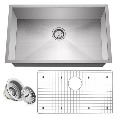 Buy 1 get 1 Contemporary Durable Zero Radius 16 Gauge Stainless Steel Double Bowl Undermount Kitchen Sink with Lift-out Basket Strainer (42 Inch 60/40)