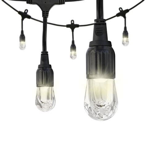 Enbrighten Classic LED Cafe String Lights, Black, 36 Foot Length, 18 Impact Resistant Lifetime Bulbs, Premium, Shatterproof, Weatherproof, Indoor/Outdoor, Commercial Grade, UL Listed, 33171