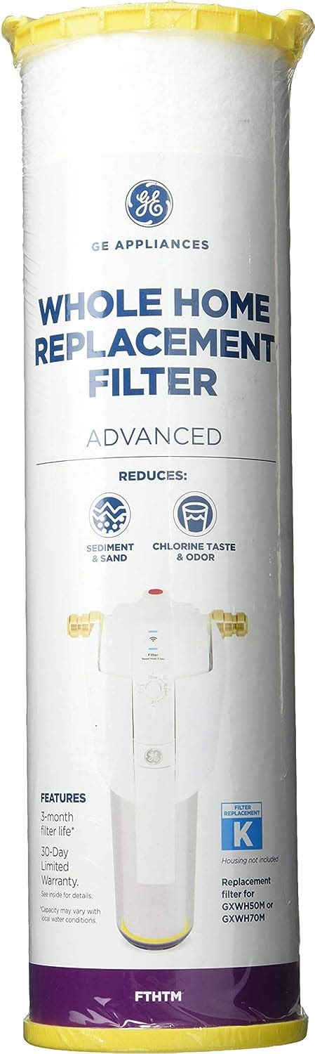 Super Sale 🛒 GE FTHTM Smart Water Filtration Advanced Replacement Whole Home Filter, 1 Count (Pack of 1), White