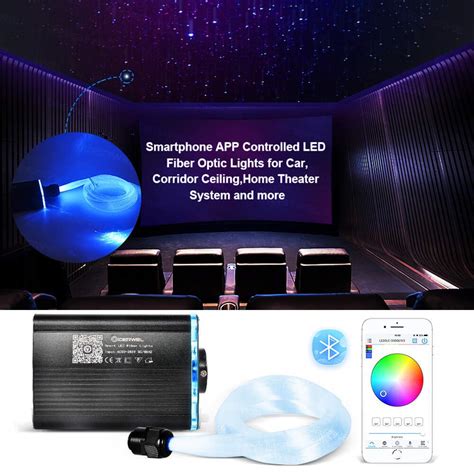 🔥 Crazy Deals GIDERWEL Smart APP Controlled Fiber Optic Lights,LED Fiber Optic Star Ceiling Light Kit,200pcs 6.5ft 0.03in RGBW Optic Fiber Cable with Music Light Engine Change Color for DIY Car,Home Theater System