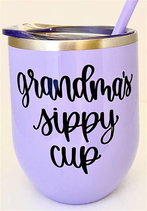Gifts for Grandma, Grandma's Sippy Cup Travel Tumbler with Lids, Birthday Gift for Grandma Grandmother New Grandma Nana Gigi Mother's Day, 20 Oz Insulated Stainless Steel Wine Tumbler with Straw, Mint