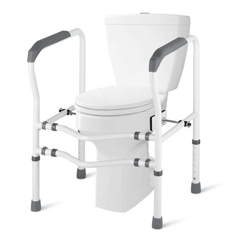 HEPO Improved Toilet Rail for Elderly Free Stand,Toilet Rails for Disabled,Toilet Handrail Grab Bar (Grey)