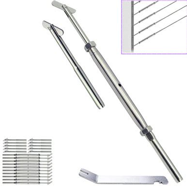 Ingpro 60 Pack 316 Stainless Steel Left&Right Handed Thread lag Screws for 1/8" Decking Cable Railing Kit/Hardware,Wood Post Balusters (30 Pairs)