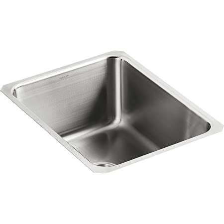Kohler K-3163-NA Undertone Squared Single-Basin Undercounter Kitchen Sink, 9-1/2" Deep, Stainless Steel
