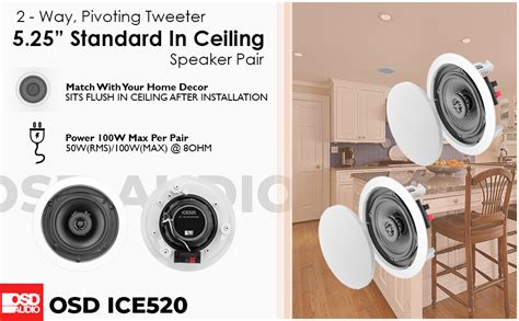 OSD 5.25" White Granite Outdoor Rock Speaker 100W Weather Resistant Passive Stereo Pair RX550