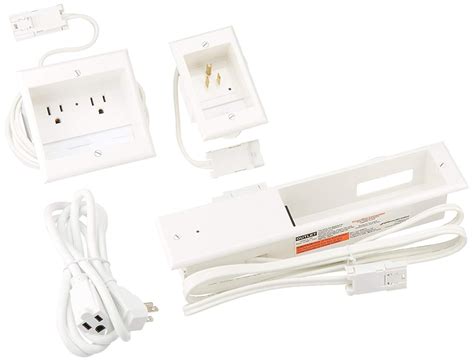 Exclusive PowerBridge TWO-CK Dual Outlet for TV and Sound-Bar Recessed In-Wall Cable Management System Kit (TWOSB-CK)