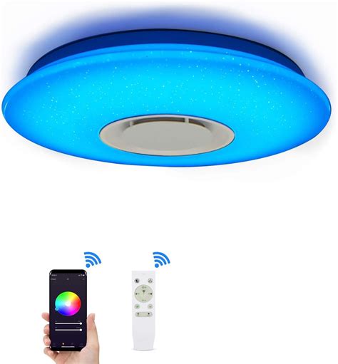 Black Friday - 50% OFF Smart Ceiling Light Flush Mount - RGB Color Changing, Works with Alexa & Google Home, AIELIT Dimmable Warm/Daylight LED Light Fixture for Bedroom Kitchen Living Room, No Hub Required, 12" 24W, White