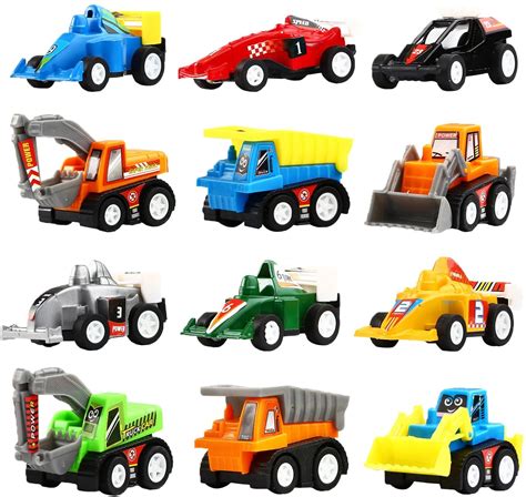 Flash Deals - 70% OFF Yeonha Toys Pull Back Vehicles, 12 Pack Mini Assorted Construction Vehicles & Race Car Toy, Vehicles Truck Mini Car Toy for Kids Toddlers Boys Child, Pull Back & Go Car Toy Play Set